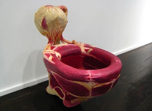 奇幻艺术展 竟用肉片作画（奇图）